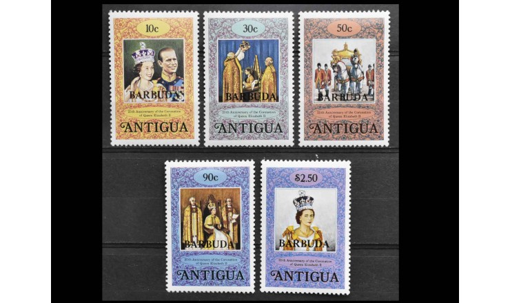 Барбуда 1978 г. "25 лет коронации Королевы Елизаветы II" (надпечатка)