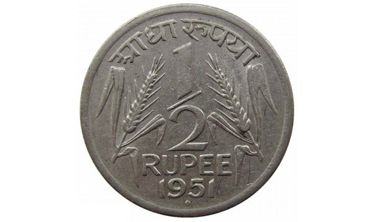 Индия 1/2 рупии 1951 г.