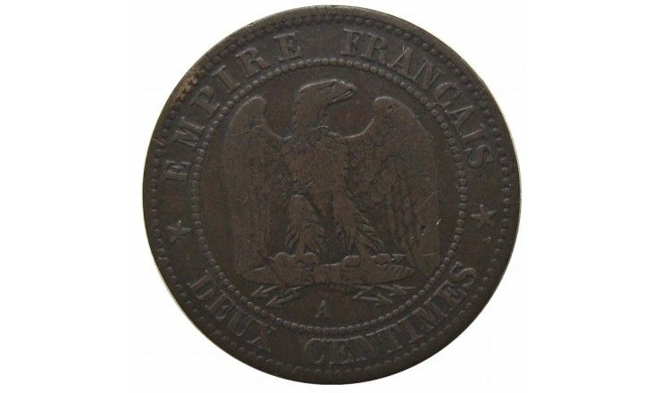 Франция 2 сантима 1855 г. A