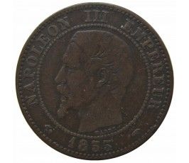 Франция 2 сантима 1855 г. A