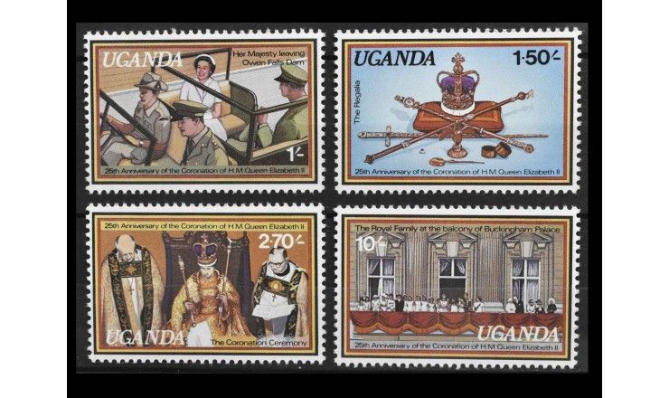 Уганда 1979 г. "25 годовщина коронации королевы Елизаветы II"