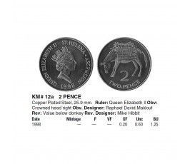 Остров Святой Елены и Вознесения 2 пенса 1998 г.