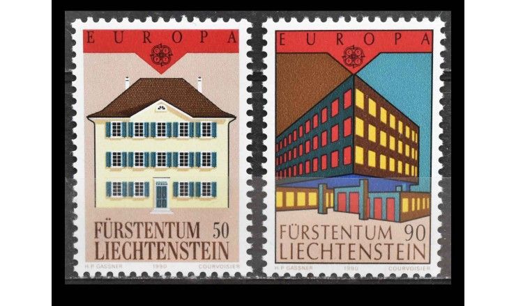 Лихтенштейн 1990 г. "Европа: Почтовые отделения"