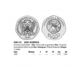 Сан-Томе и Принсипи 2000 добра 1997 г. Сан-Томе и Принсипи 2000 добра 1997 г.