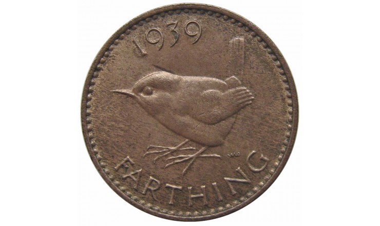 Великобритания 1 фартинг 1939 г. Великобритания 1 фартинг 1939 г.
