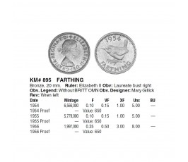 Великобритания 1 фартинг 1955 г.