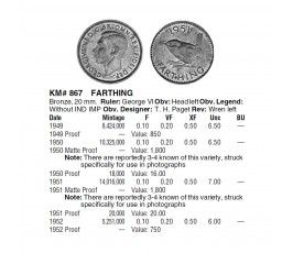 Великобритания 1 фартинг 1950 г.