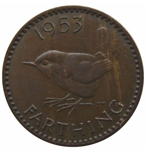 Великобритания 1 фартинг 1953 г.