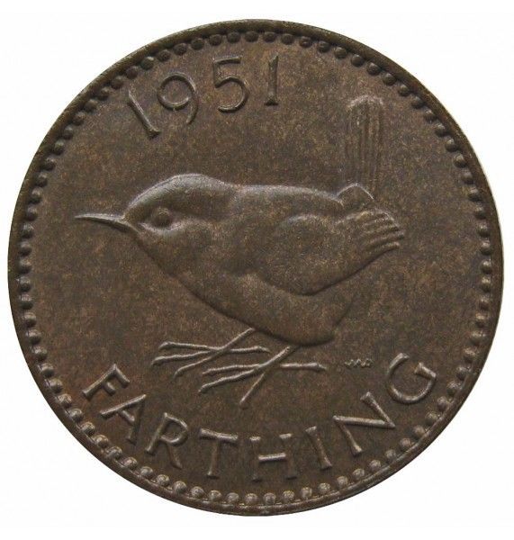 Великобритания 1 фартинг 1951 г.