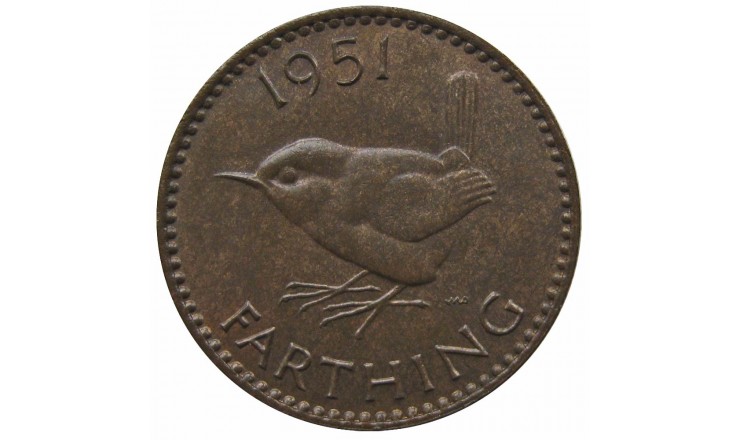 Великобритания 1 фартинг 1951 г.