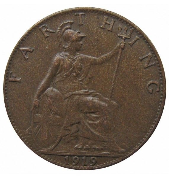 Великобритания 1 фартинг 1919 г.
