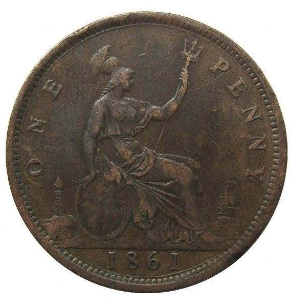Великобритания 1 пенни 1861 г.