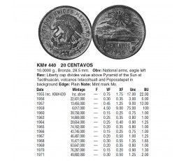 Мексика 20 сентаво 1970 г.