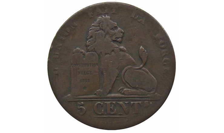 Бельгия 5 сантимов 1842 г. (Des Belges)