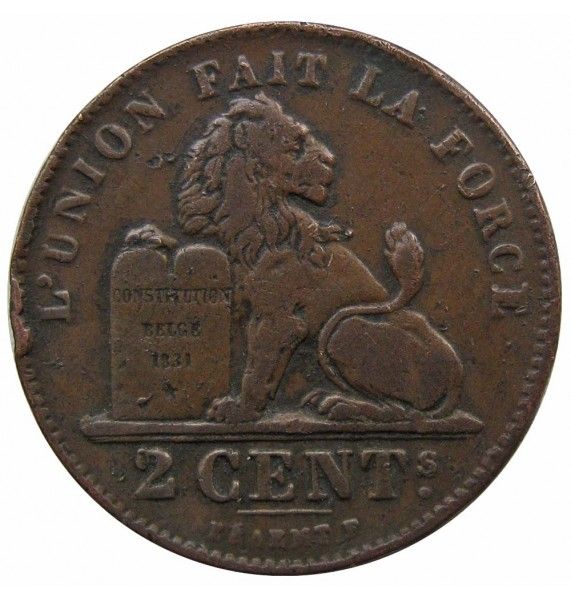 Бельгия 2 сантима 1902 г. (Des Belges)