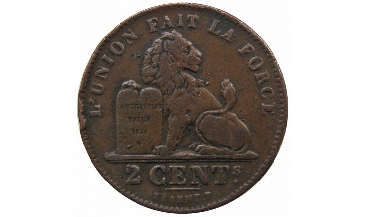 Бельгия 2 сантима 1902 г. (Des Belges)