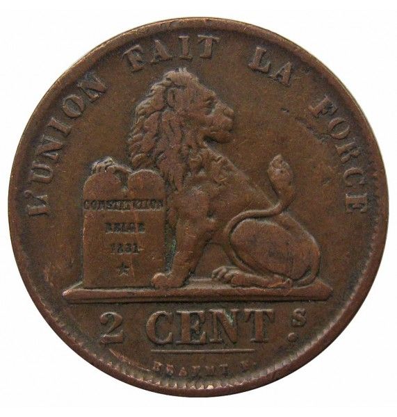 Бельгия 2 сантима 1870 г. (Des Belges)