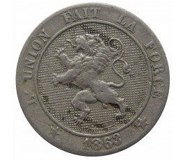 Бельгия 5 сантимов 1863 г. (Des Belges)