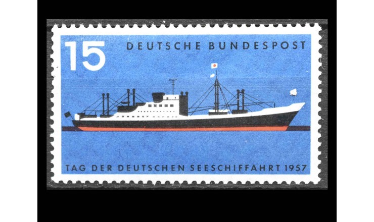 ФРГ 1957 г. "Современное пассажирское грузовое судно"