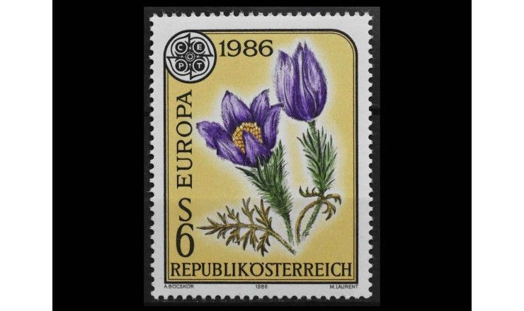 Австрия 1986 г. "Европа: Цветы"