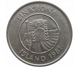 Исландия 1 крона 1981 г.