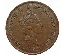 Остров Святой Елены и Вознесения 1 пенни 1991 г.