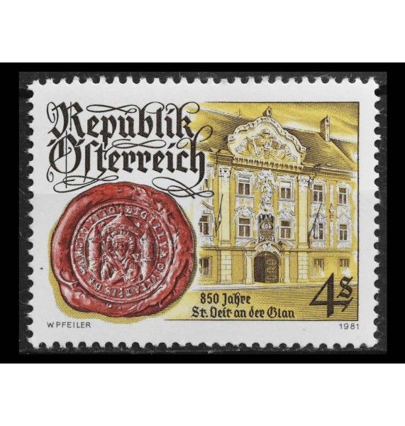Австрия 1981 г. " 850 лет Санкт-Файт-ан-дер-Глану" Австрия 1981 г. " 850 лет Санкт-Файт-ан-дер-Глану"
