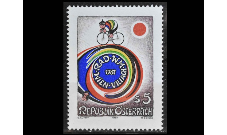 Австрия 1987 г. "Чемпионат мира по велоспорту, Вена и Филлах"