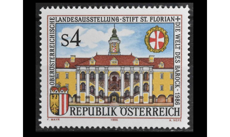 Австрия 1986 г. "Выставка "Мир барокко", монастырь Святого Флориана"