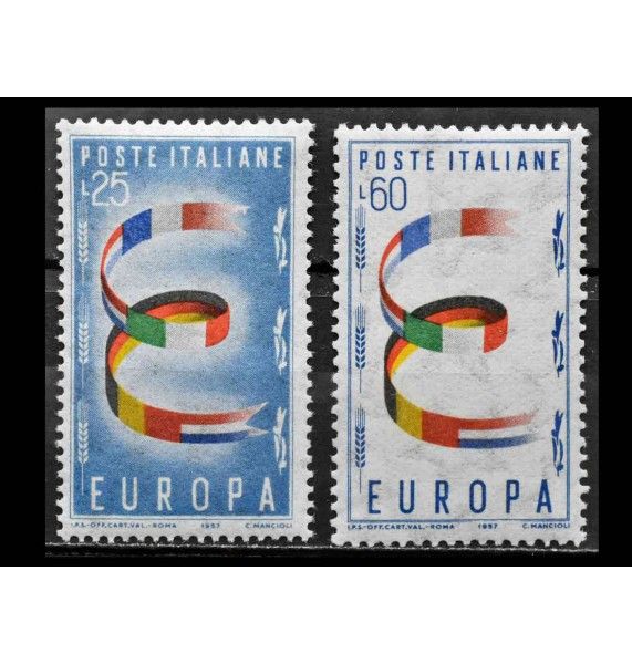 Италия 1957 г. "Европа (CEPT): Флаги в национальных цветах"