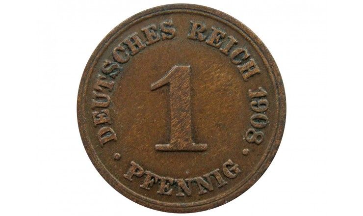 Германия 1 пфенниг 1908 г. D