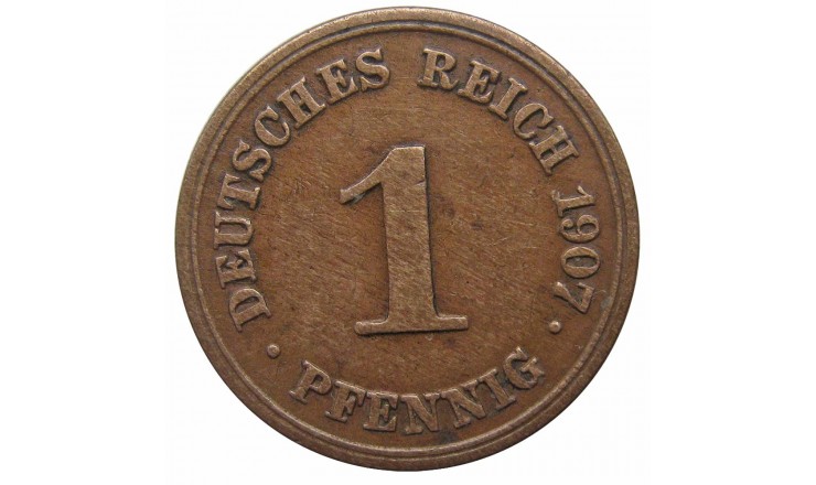 Германия 1 пфенниг 1907 г. D