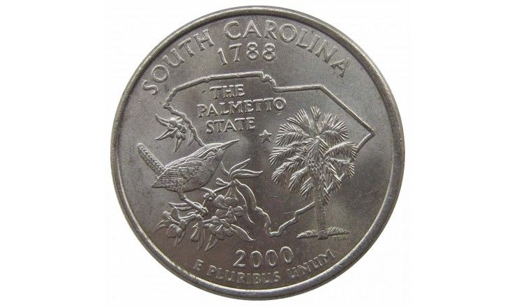 США квотер (25 центов) 2000 г. (Южная Каролина) P США квотер (25 центов) 2000 г. (Южная Каролина) P