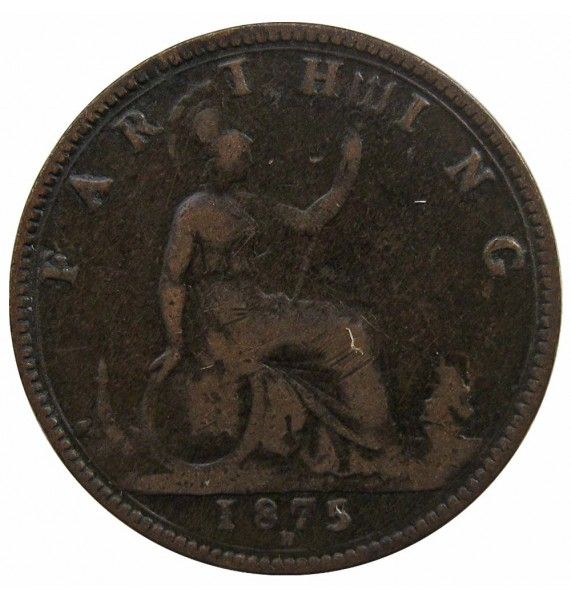 Великобритания 1 фартинг 1875 г. H
