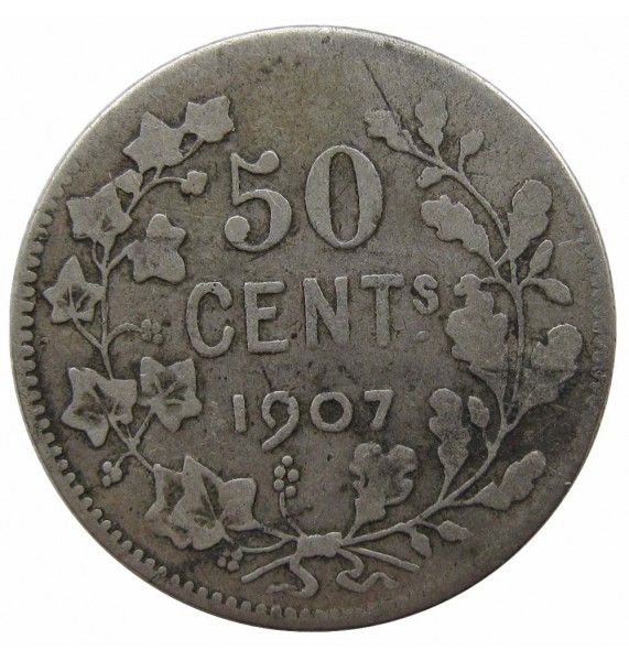 Бельгия 50 сантимов 1907 г. (Des Belges)