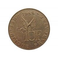 Франция 10 франков 1988 г. (100 лет со дня рождения Ролана Гарроса)
