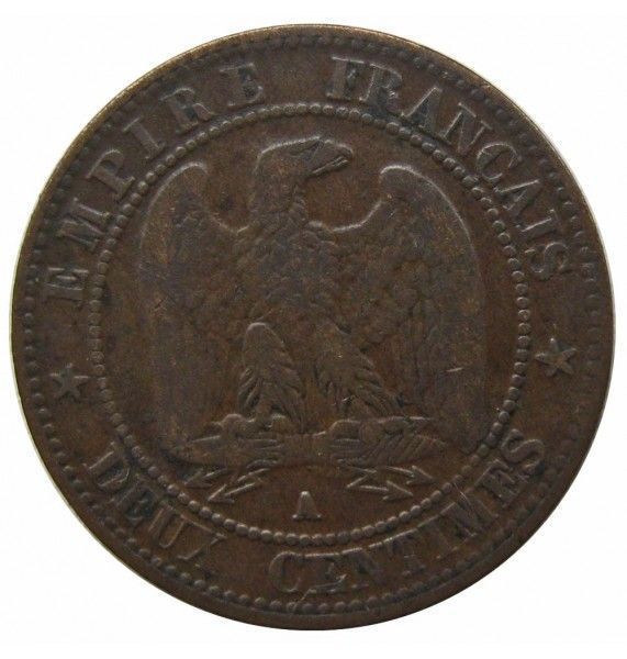 Франция 2 сантима 1857 г. А