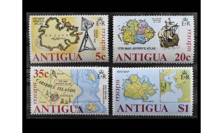 Антигуа 1975 г. "Карты Антигуа" 