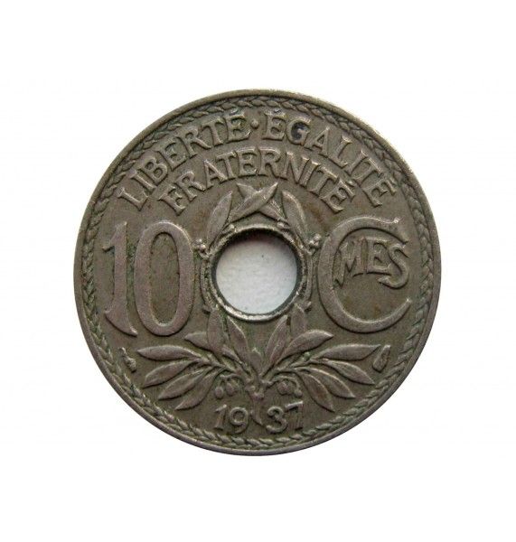 Франция 10 сантимов 1937 г.