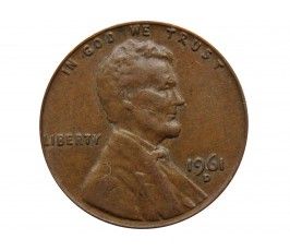 США 1 цент 1961 г. D