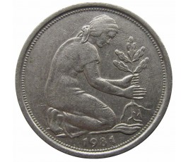 Германия 50 пфеннигов 1981 г. D Германия 50 пфеннигов 1981 г. D