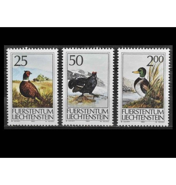 Лихтенштейн 1990 г. "Охота: Птицы"