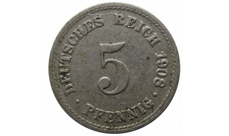 Германия 5 пфеннигов 1908 г. A Германия 5 пфеннигов 1908 г. A