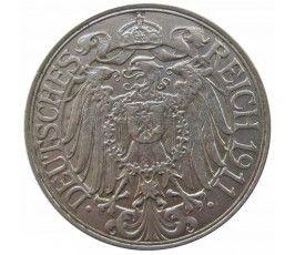Германия 25 пфеннигов 1911 г. A
