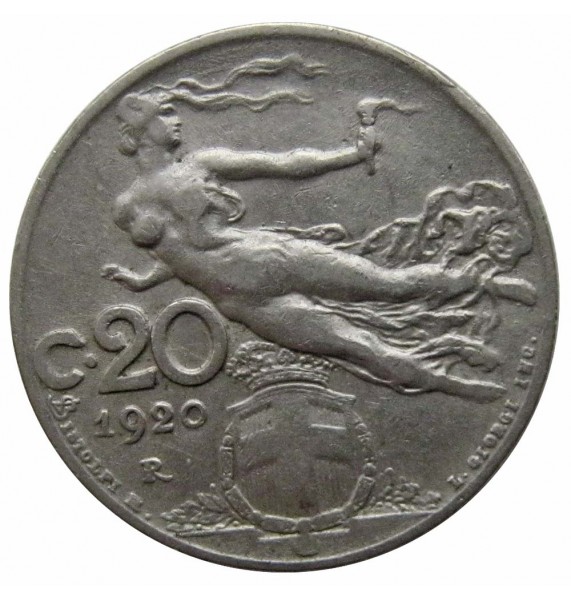 Италия 20 чентезимо 1920 г.