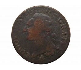 Франция 1 соль 1791 г. B