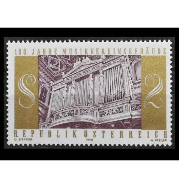 Австрия 1970 г. "100 лет зданию "Музикферайн" Австрия 1970 г. "100 лет зданию "Музикферайн"