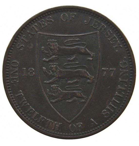 Джерси 1/12 шиллинга 1877 г.