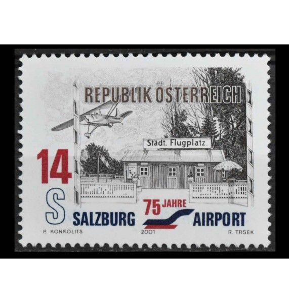 Австрия 2001 г. "Зальцбургский аэропорт, 75-летие"