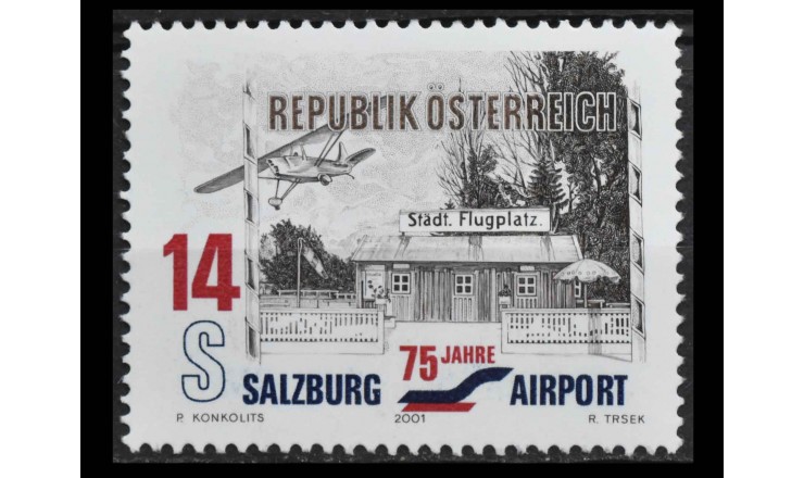 Австрия 2001 г. "Зальцбургский аэропорт, 75-летие"
